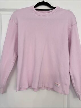 Alexander Wang Light Pink Waffle Knit Long Sleeve Top